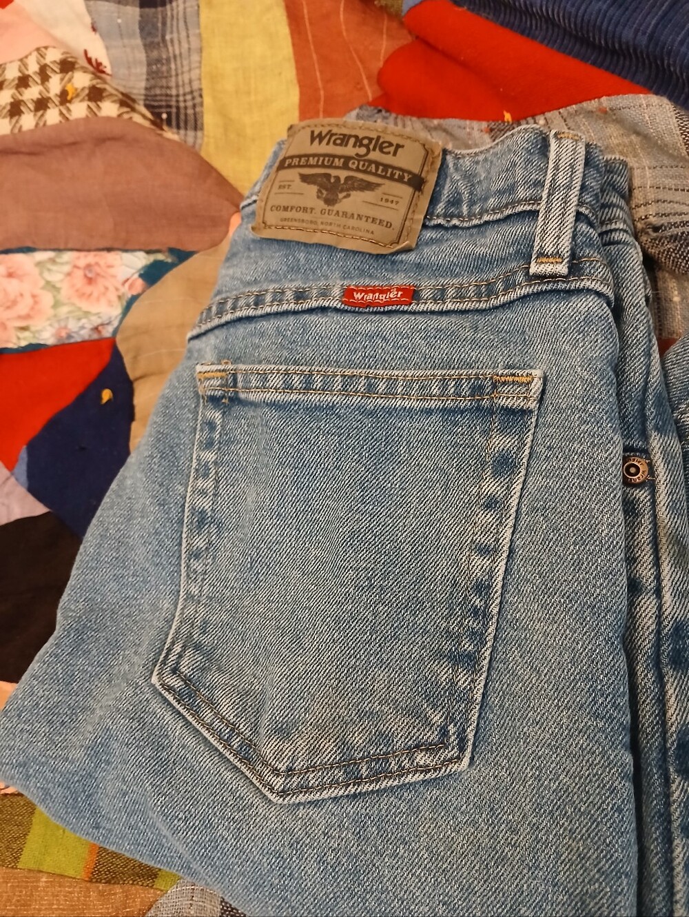 Wrangler Jeans Women's Men's 28 X 30 Eagle Logo Denim Work Utility